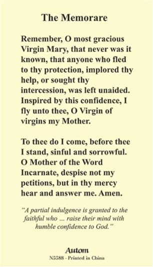 olg holy card memorare olg holy card memorare