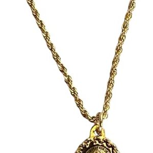 gold and black necklace